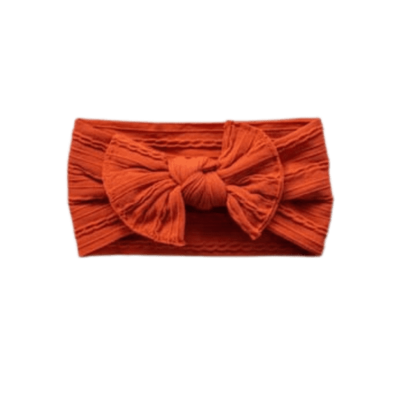 Burnt orange baby headband bow