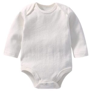 White long sleeve organic cotton baby onesie