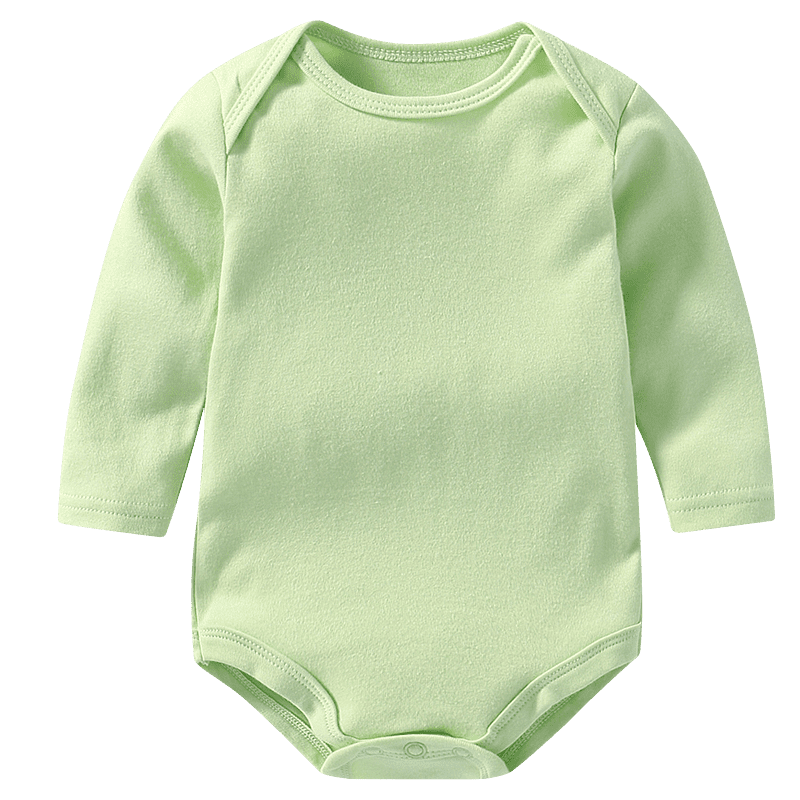 Green long sleeve organic cotton baby onesie