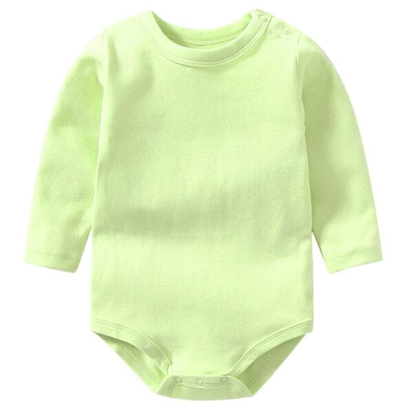 Green long sleeve organic cotton baby onesie