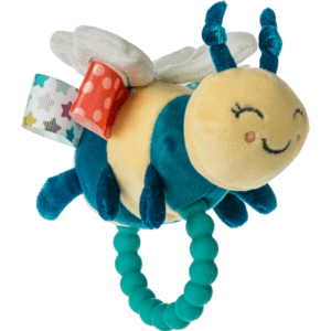 Cute Colorful Bee Baby Rattle with Sensory Tags