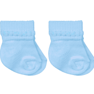 Blue Infant Socks with Bubble knit trim