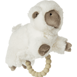 Baby teething rattle Little white lamb