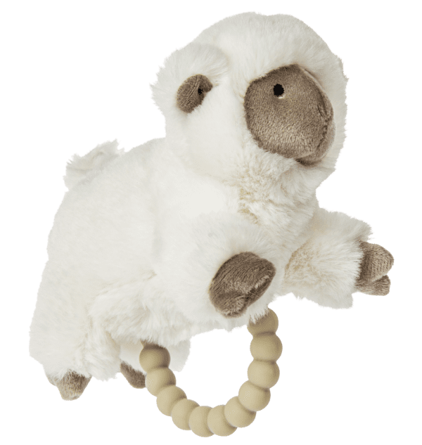 Baby teething rattle Little white lamb