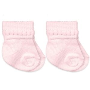 Pink Infant socks with bubble knit trim