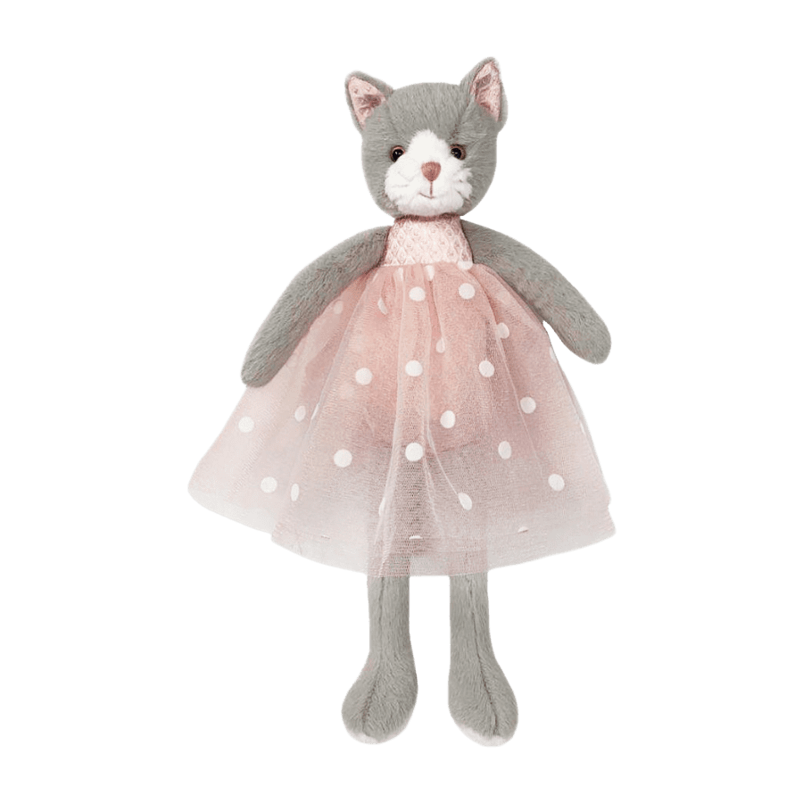 Grey Cat Ballerina Doll wearing pink utu