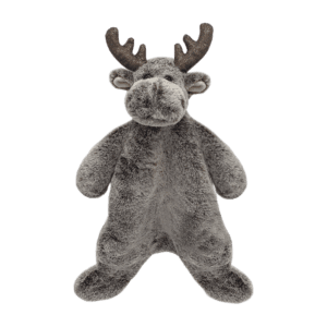 Super soft greyish brown moose baby plush lovey