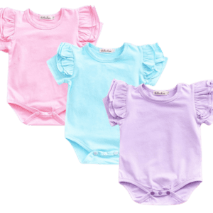 Baby girl onesies with flutter sleeves