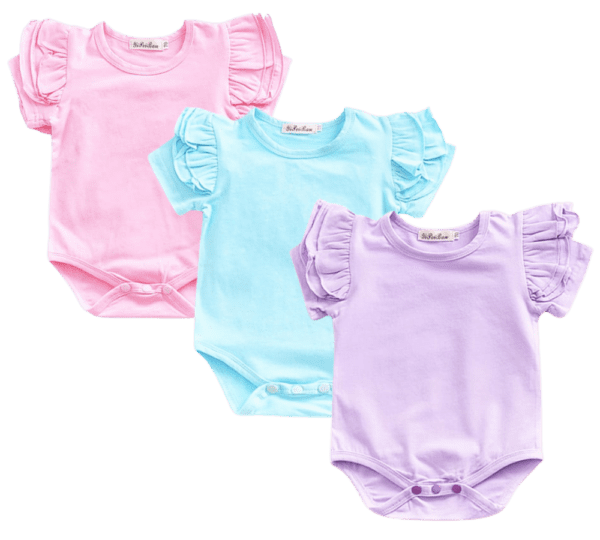 Baby girl onesies with flutter sleeves