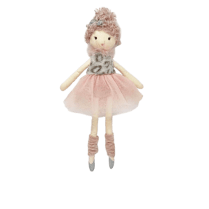 Beautiful Ballerina doll for little girl with pretty pink tutu and leg warmers and wearing a leopard print top.