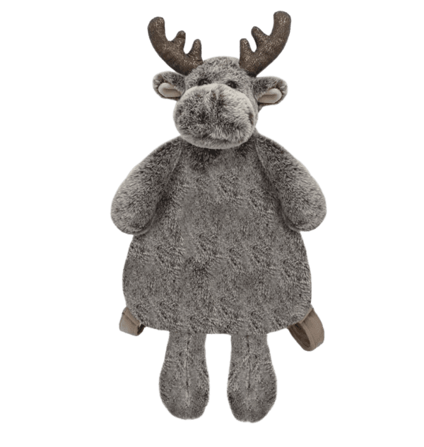 Mon Ami Plush Toddler Backpack Marley Moose with antlers