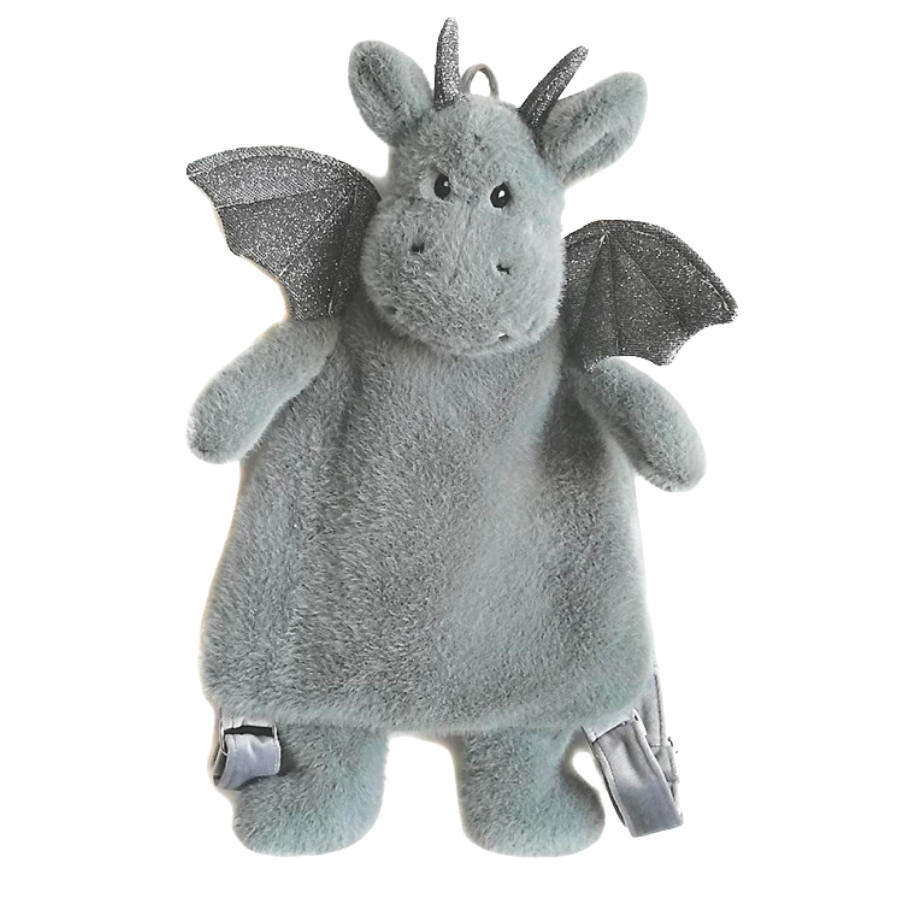 Mon Ami toddler kids backpack - Sweet friendly little plush dragon toddler backpack with velvet straps and wings. He's the cutest dragon in the land!