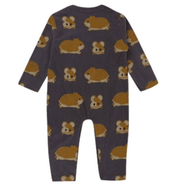 Little kids grey playsuit romper with cute hamster design