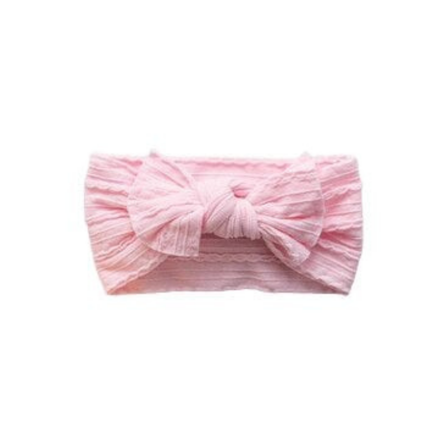 baby headband bow baby pink